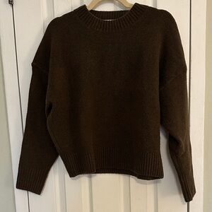 Zara Dark Brown Crew Neck Sweater